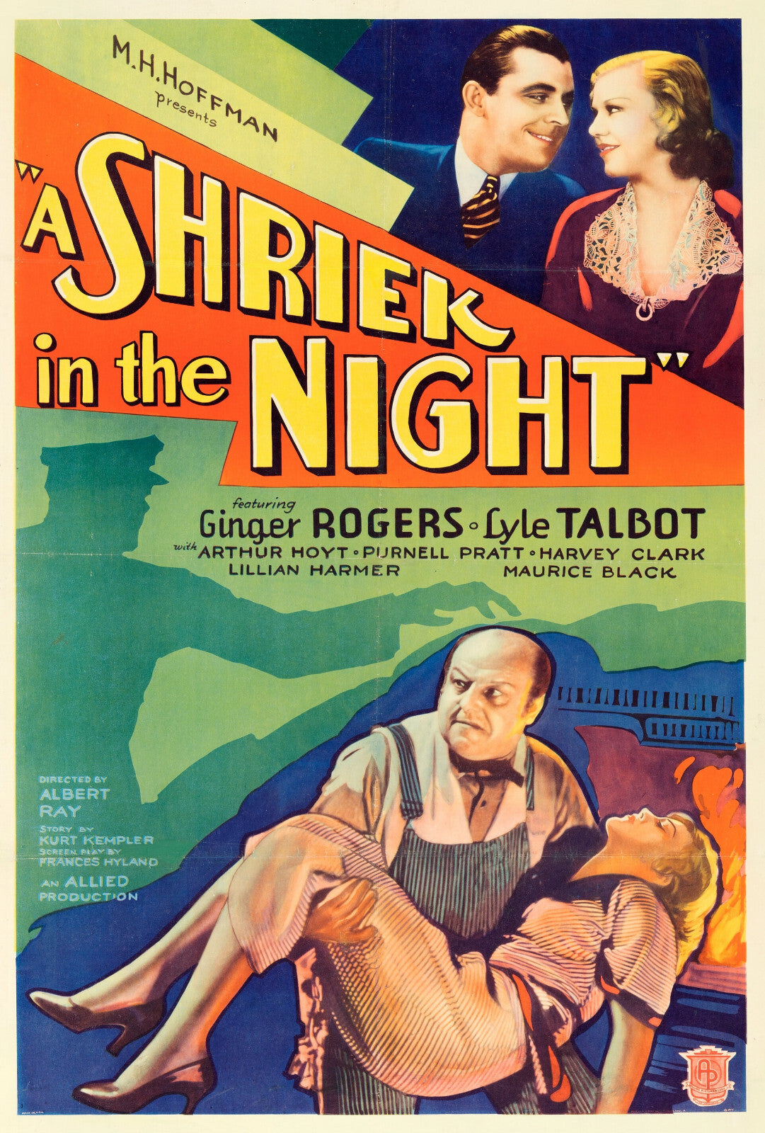 A Shriek in the Night (1933) Film Noir Ginger Rogers Public Domain DVD Disc Only