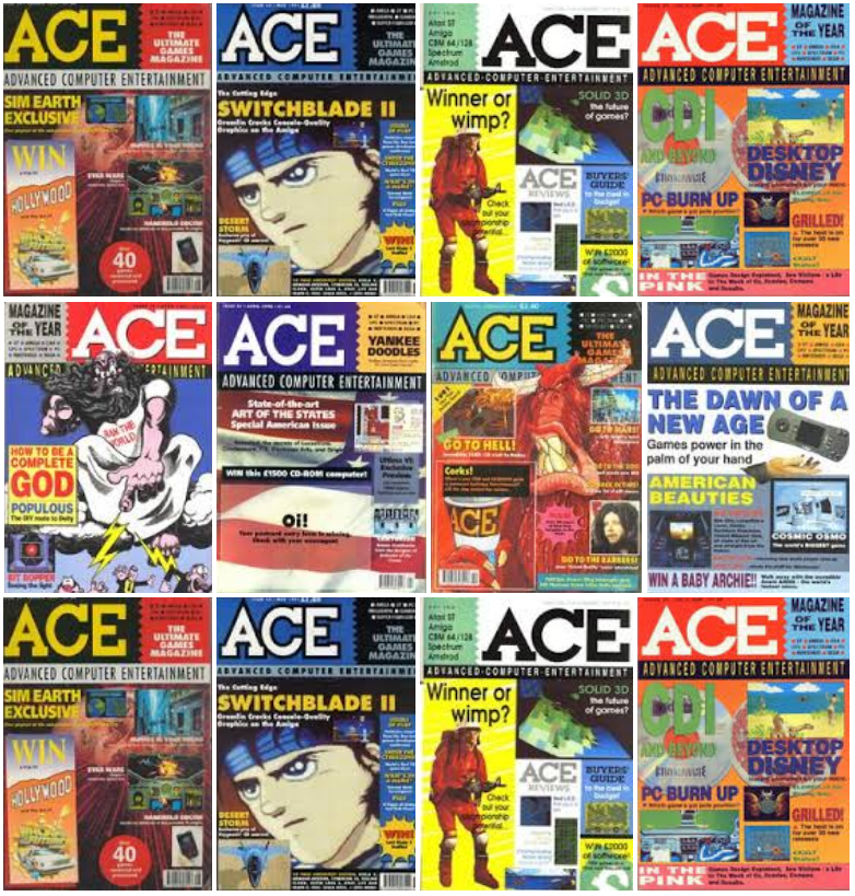 ACE MAGAZINE Full Collection 2 Disk DVD Set (Atari ST/Amiga/C64/Spectrum/Amstrad