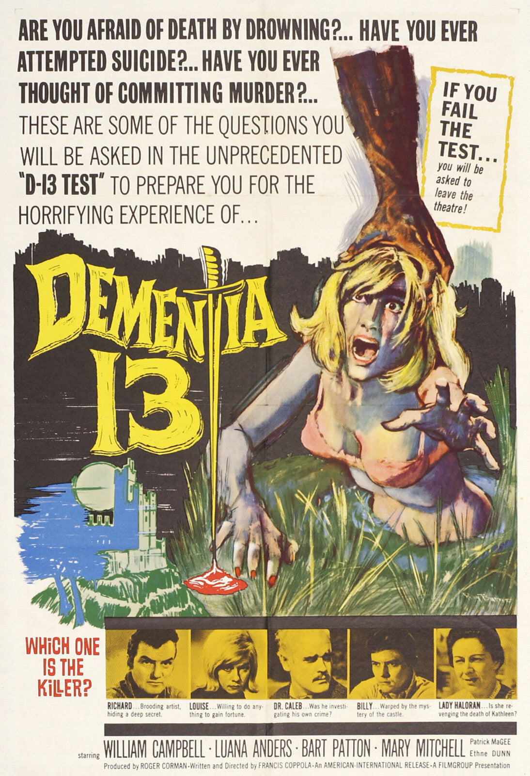 Dementia 13/The Haunted and the Hunted (1963) Horror Public domain DVD Disc Only