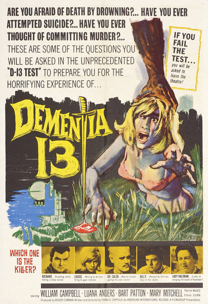 Dementia 13/The Haunted and the Hunted (1963) Horror Public domain DVD Disc Only