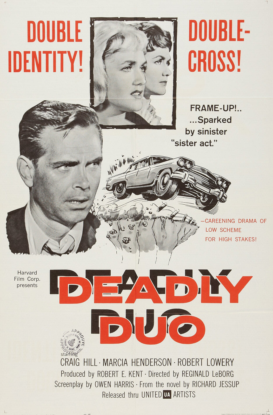 Deadly Duo (1962) Film Noir DVD Marcia Henderson Public Domain Film (Disc Only)