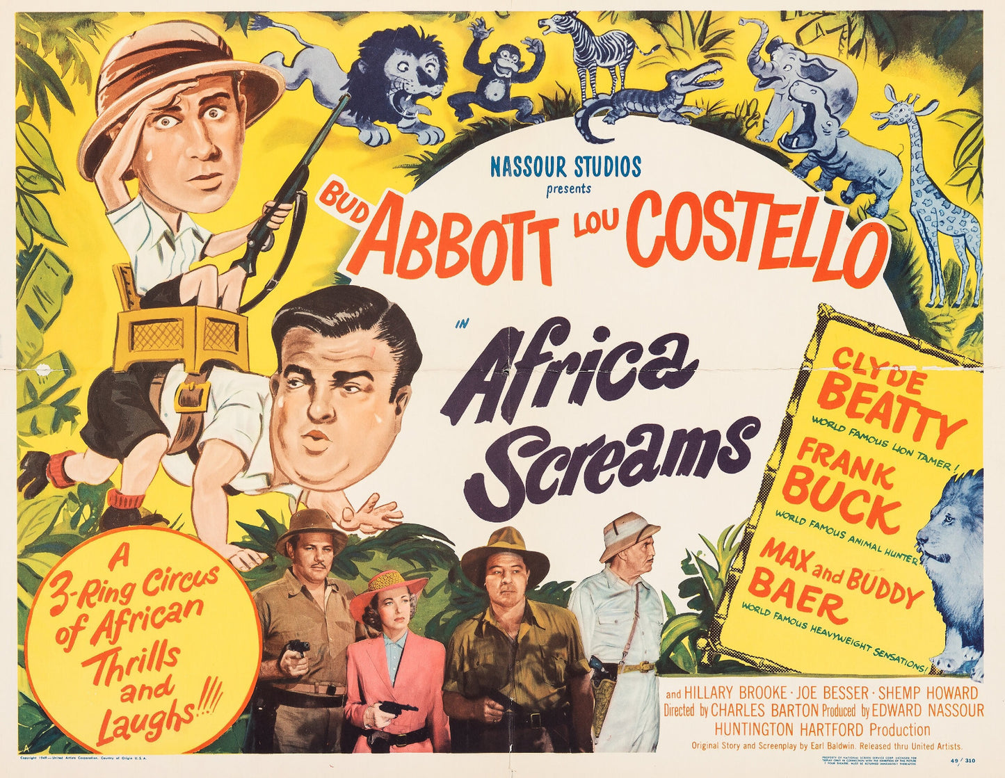 Africa Screams (1949) Bud Abbott Lou Costello DVD Public Domain Film (Disc Only)