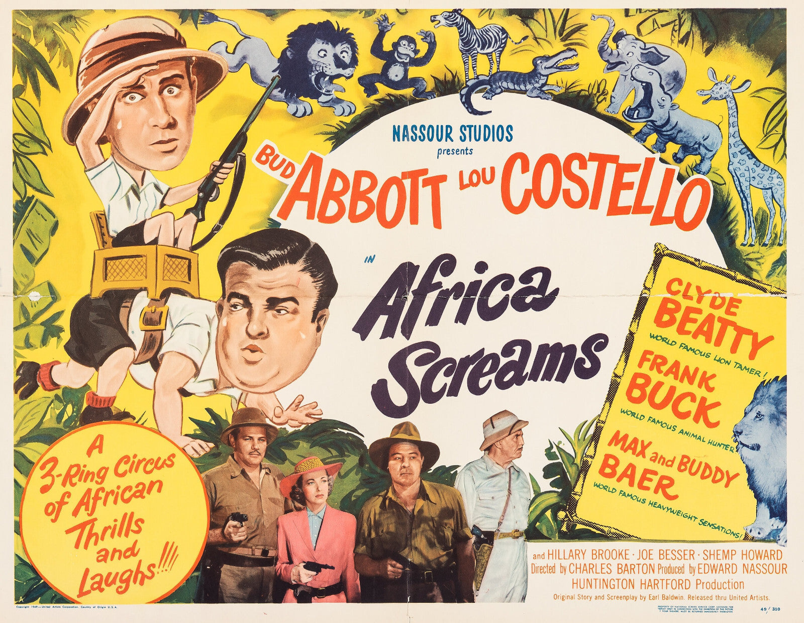 Africa Screams (1949) Bud Abbott Lou Costello DVD Public Domain Film (Disc Only)