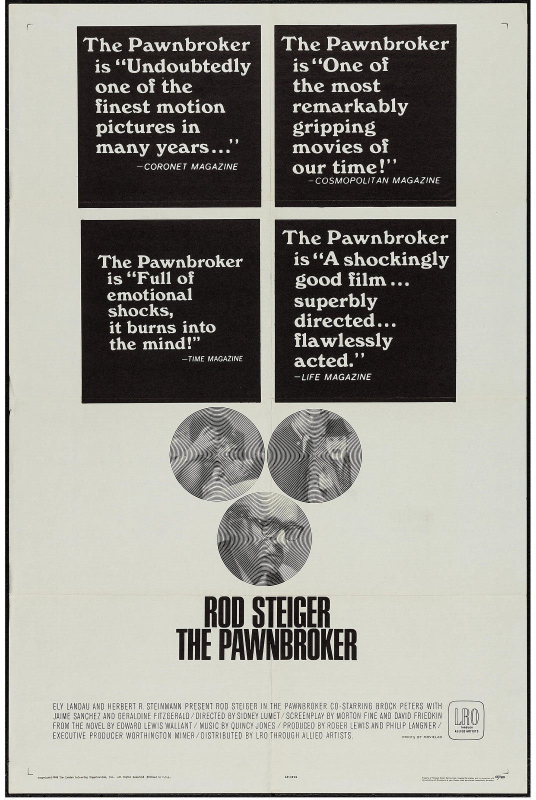 The Pawnbroker (1964) Rod Steiger Geraldine Fitzgerald Public Domain DVD NO CASE