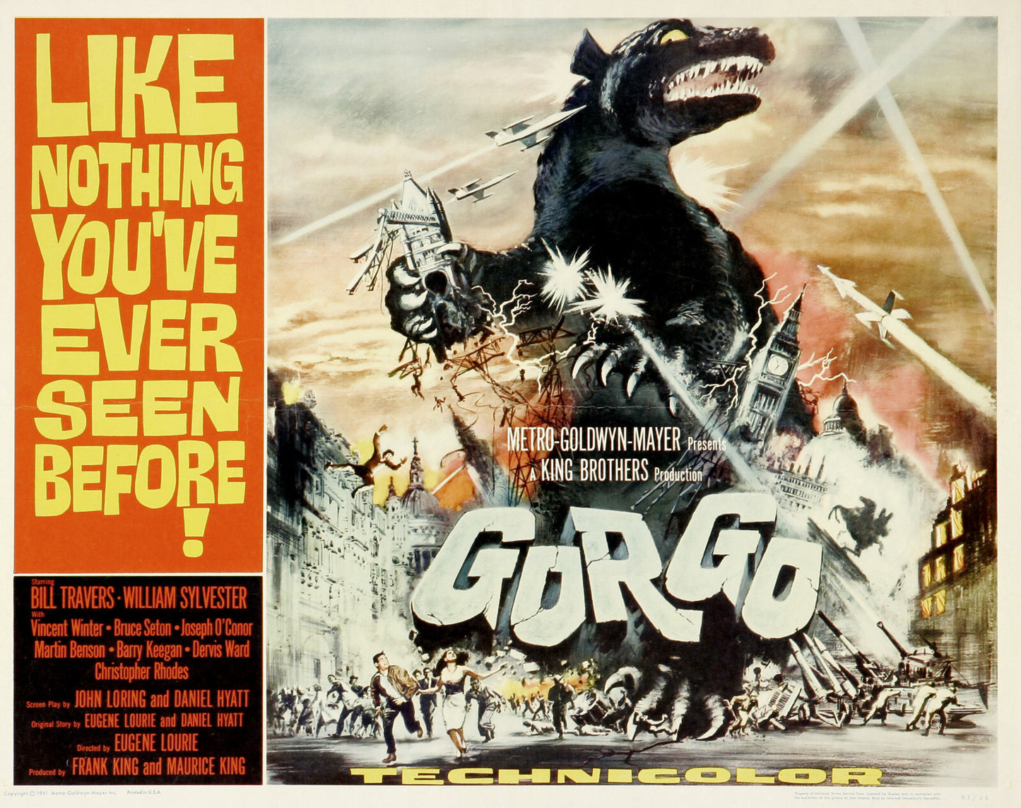 Gorgo (1961) Sci-Fi Bill Travers DVD Public domain film movie (Disc Only)