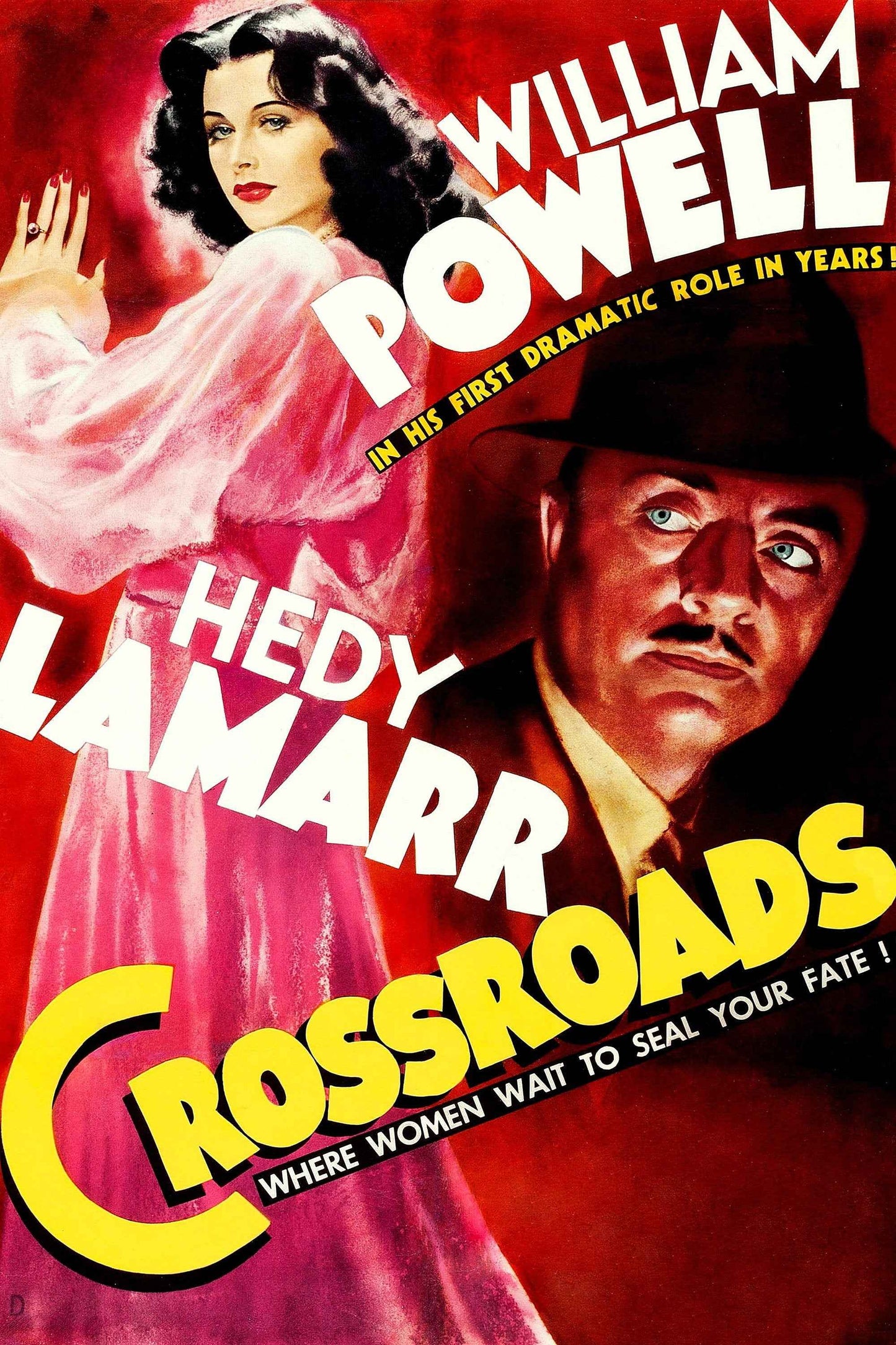 Crossroads (1942) William Powell, Hedy Lamarr - Crime Mystery Drama DVD (Disc Only)